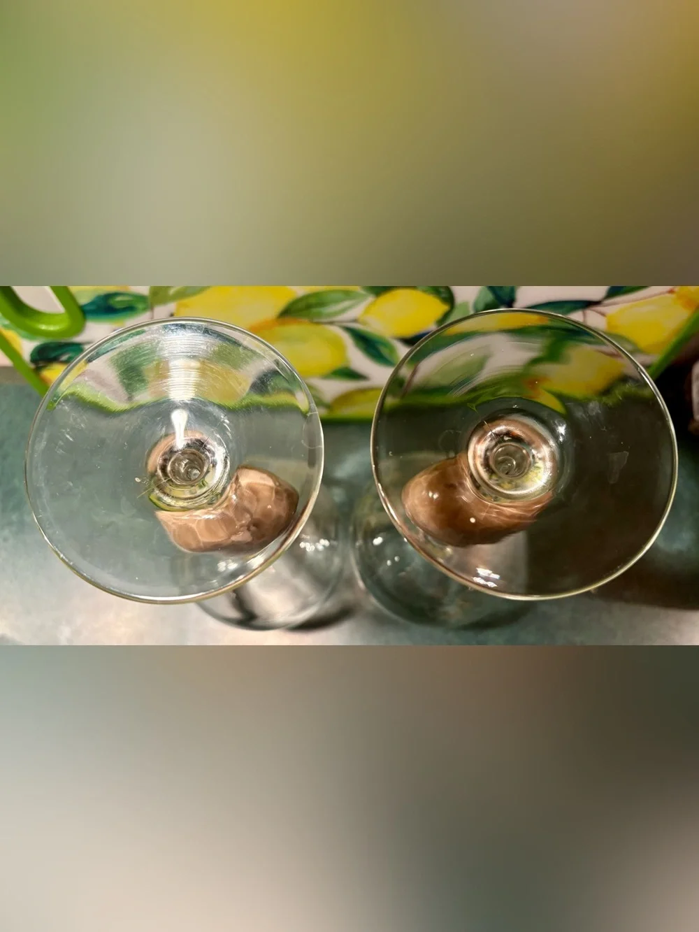 Set of Two Unique Stemmed 16oz Wine Glasses